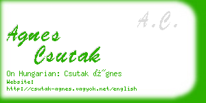 agnes csutak business card